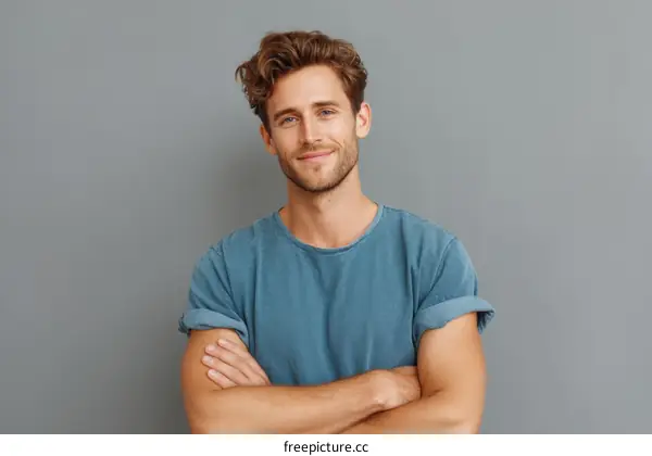 Portrait of a Caucasian Man with a Friendly Expression