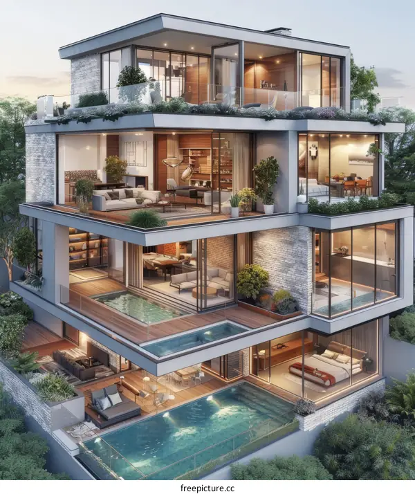 Stylish Modern Two-Story Apartment Interior