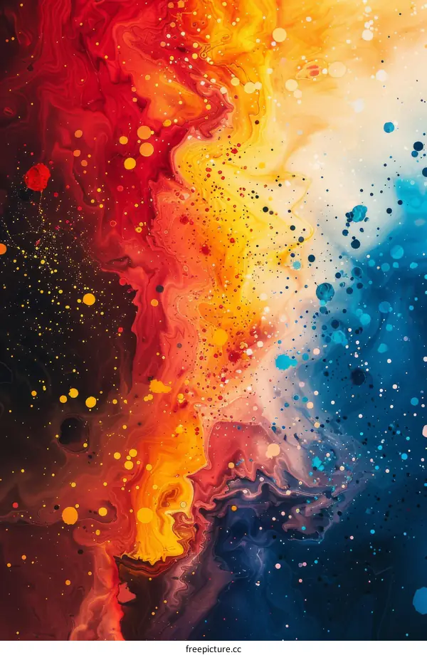 Abstract Colorful Liquid Painting