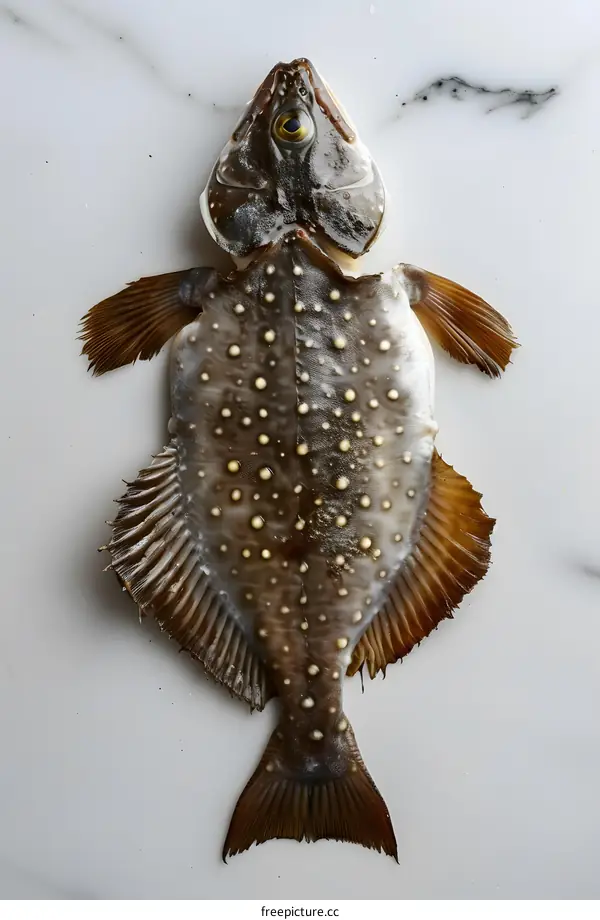 Fresh Fish on White Marble