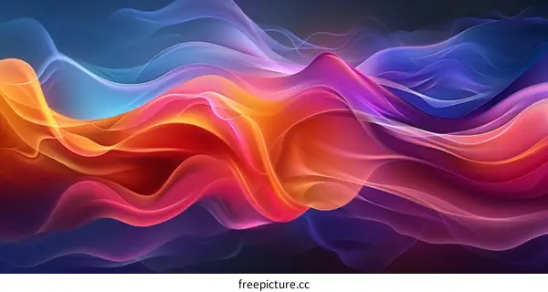 Abstract Colorful Flowing Waves Design