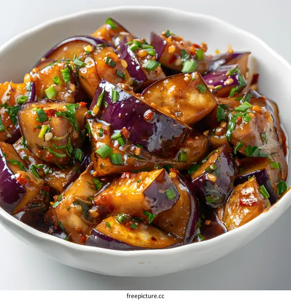 diced eggplant with garlic sauce