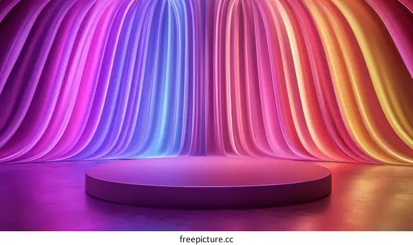 Modern Neon Geometric Product Display Stage