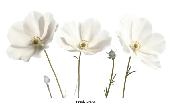 [Transparent Background PNG]Elegant White Flowers in Studio Setting