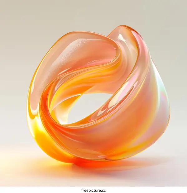 Abstract Glass Sculpture 3D Rendering