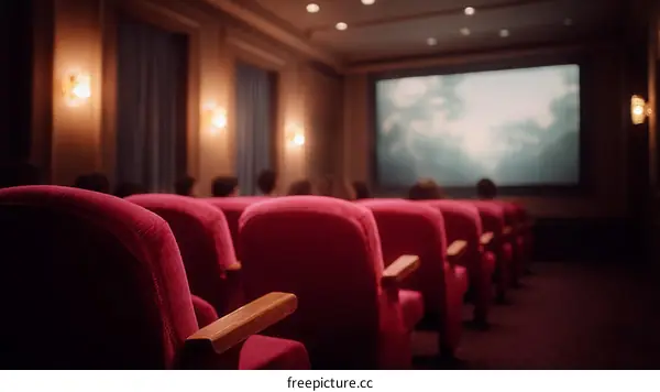 Movie Theater Audience Watching a Film