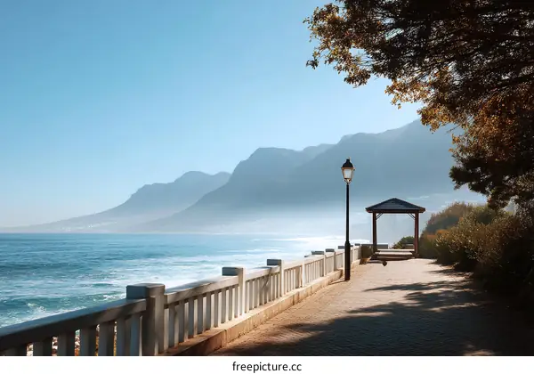 Coastal Pathway with Mountain View and Gazebo