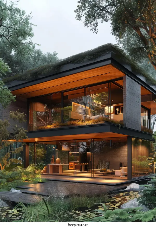 Simplicity and Nature: A Modern Home Immersed in Tranquility