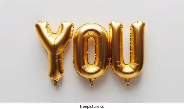 Gold Balloons Spelling Out You