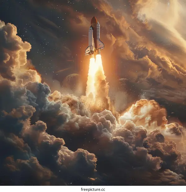 Space Shuttle Atlantis Launch from Earth's Kennedy Space Center