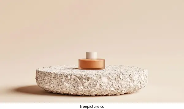 Modern Minimalist Cosmetic Display on Stone Platform