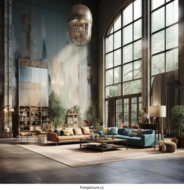 Retro and Modern Living Room Interior Design