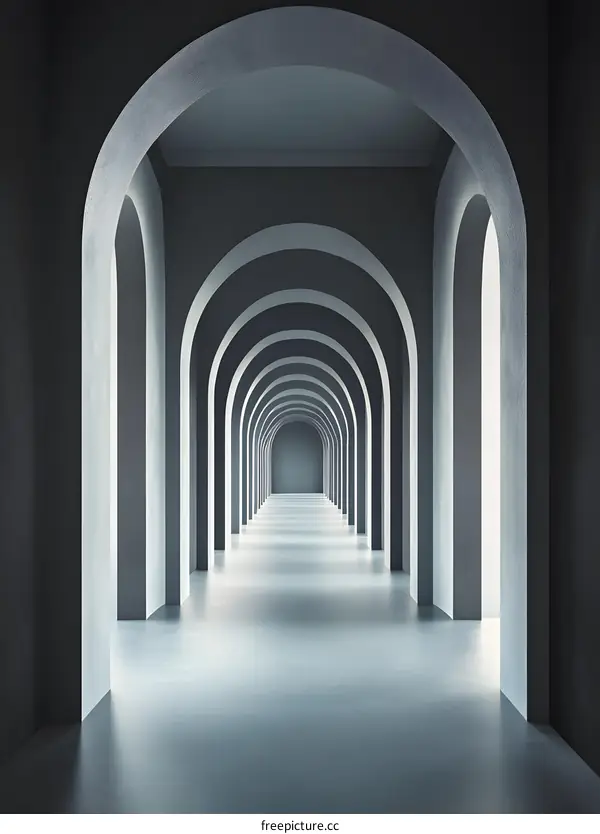 Abstract Archway Corridor Minimalist Modern Architecture Background
