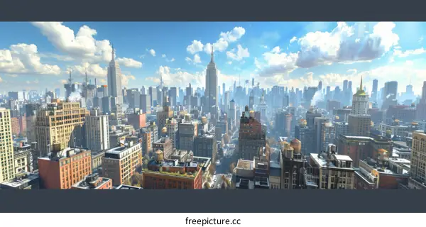 New York City Skyline Panorama View