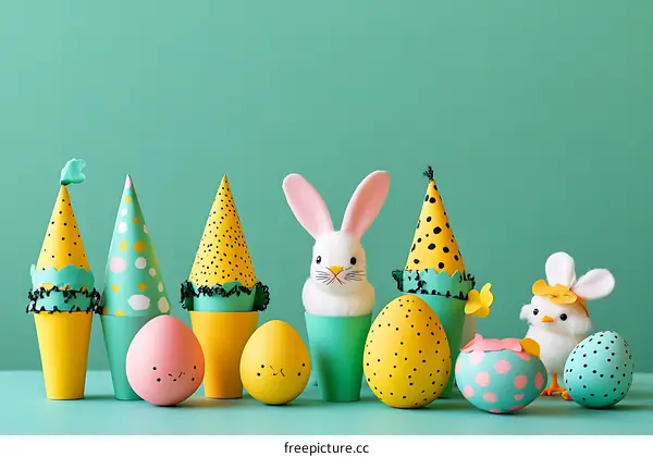 Colorful Easter Decorations Illustration
