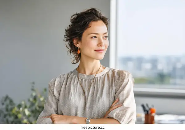 Asian Woman Posing Confidently