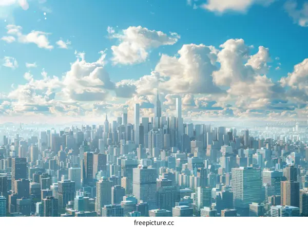 Cityscape Illustration of Modern Metropolis