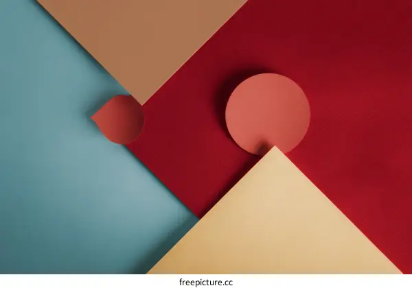 Abstract Geometric Shapes on Colored Backgrounds