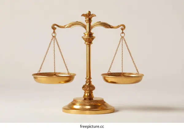 Golden Justice Scales of Balance