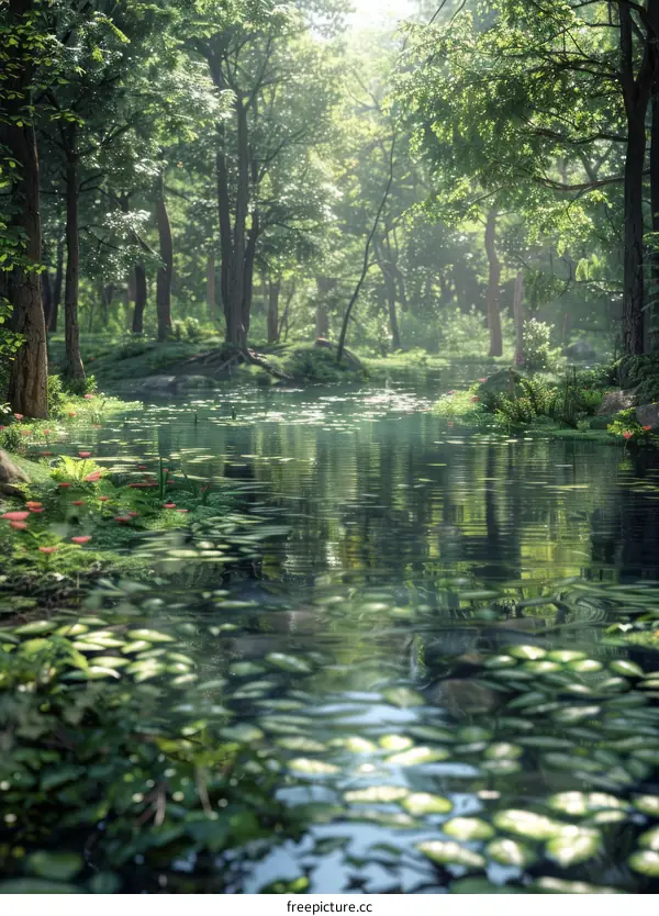Sunlight Filtering through a Forest Canopy