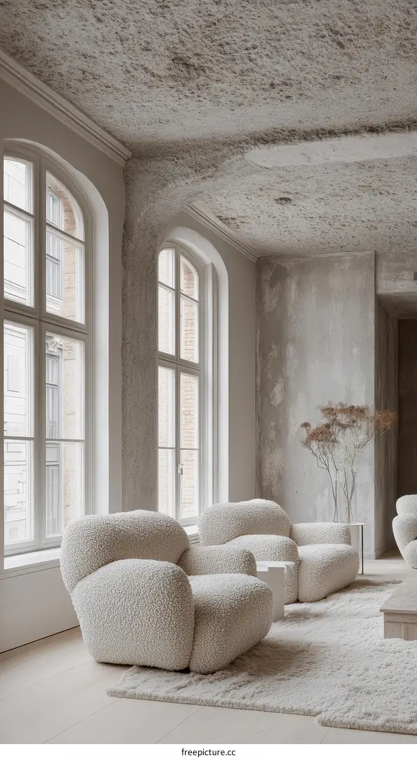 Modern Beige Living Room with Cozy Armchairs