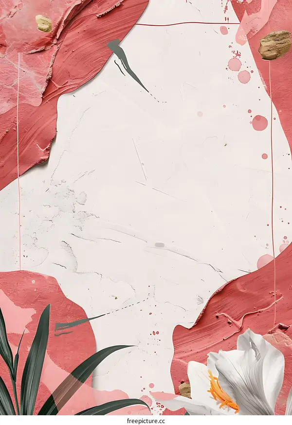 Abstract Pink and White Floral Background