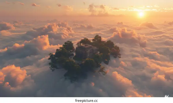 Surreal Island in the Sky