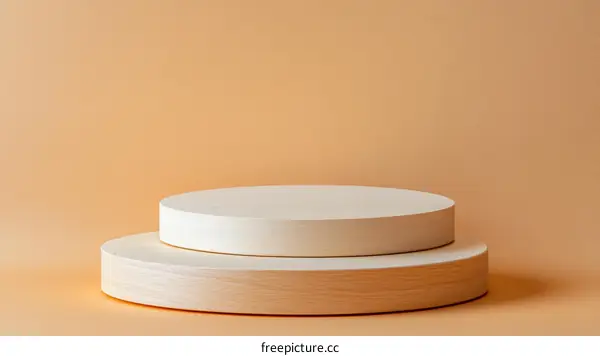 Wooden Display Podium Minimalist Background