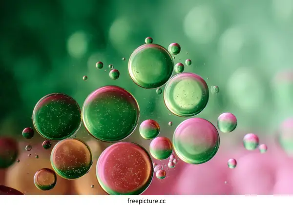 Colorful Oil Bubbles Abstract Macro Photography