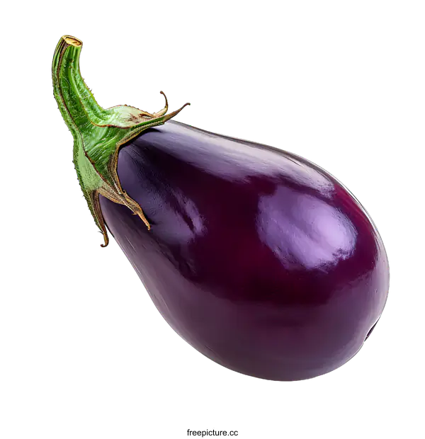 [Transparent Background PNG]A single fresh eggplant