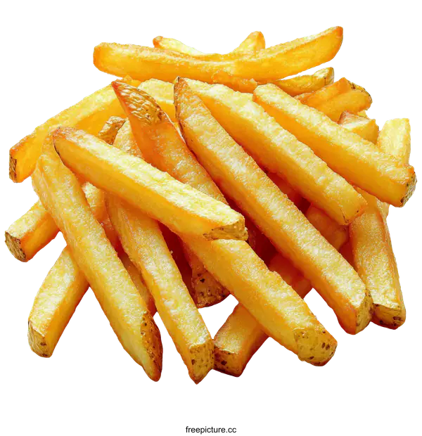[Transparent Background PNG]Delicious Golden French Fries Pile
