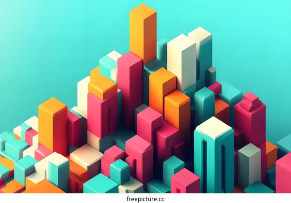 Abstract Geometric 3D Colorful Illustration