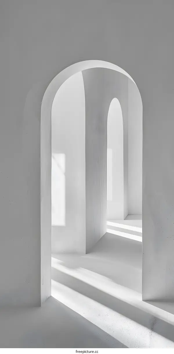 Abstract Minimalist Architecture with Light and Shadow