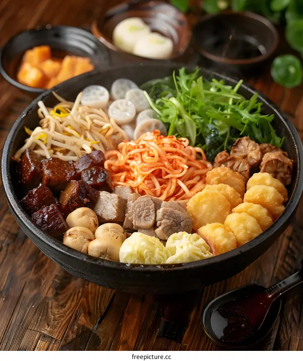 Delicious Chinese Noodle Soup with Meat and Vegetables