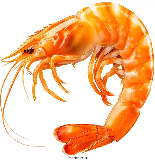 Giant Orange Shrimp Illustration