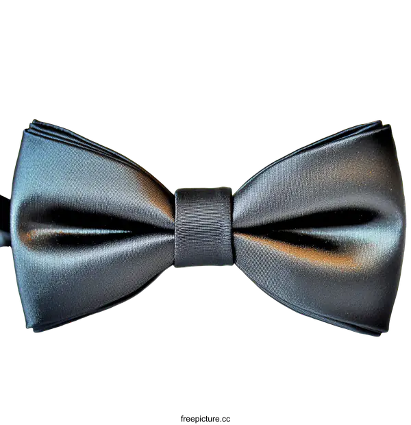 [Transparent Background PNG]Elegant Black Bow Tie Close-up