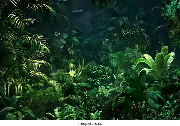 Tropical Rainforest Lush Greenery Background