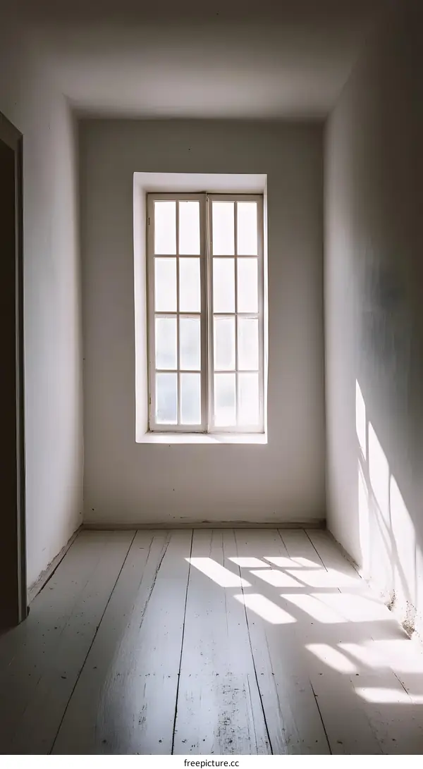 Sunlight Streaming Through Window in Empty Room