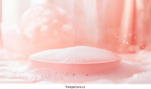 Pink Soap Bubbles Display and Background
