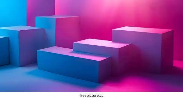 Blue and Pink Geometric Shapes Abstract Background