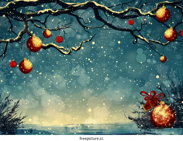 Christmas Snow Scene Illustration
