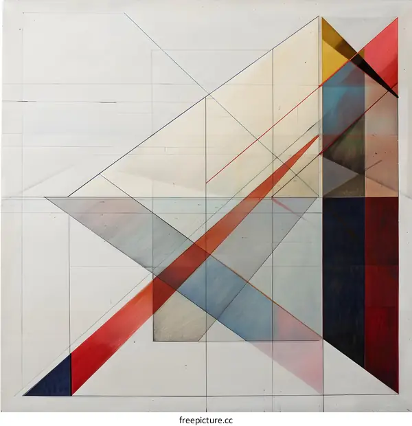 Abstract Geometric Art With Intersecting Lines and Colors