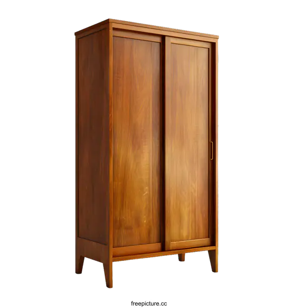 [Transparent Background PNG]Wooden Closet With Sliding Doors