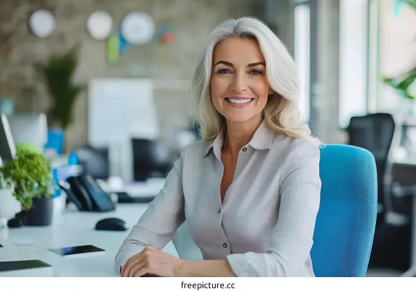 Confident Business Woman in Modern Office Setting