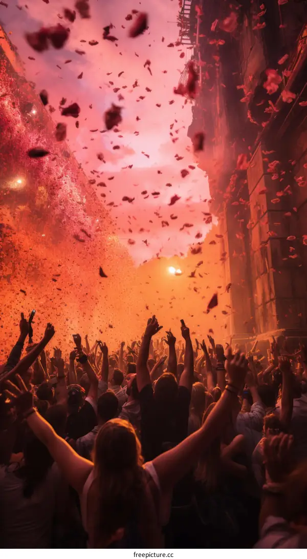 Crowd of people at a rave party