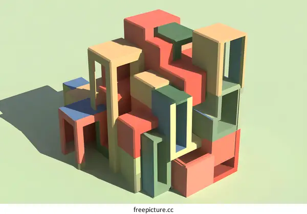 Abstract Geometric Shapes and Blocks Background