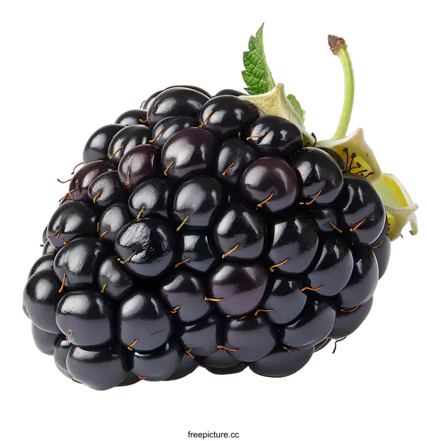 [Transparent Background PNG]Single Blackberry on White Background