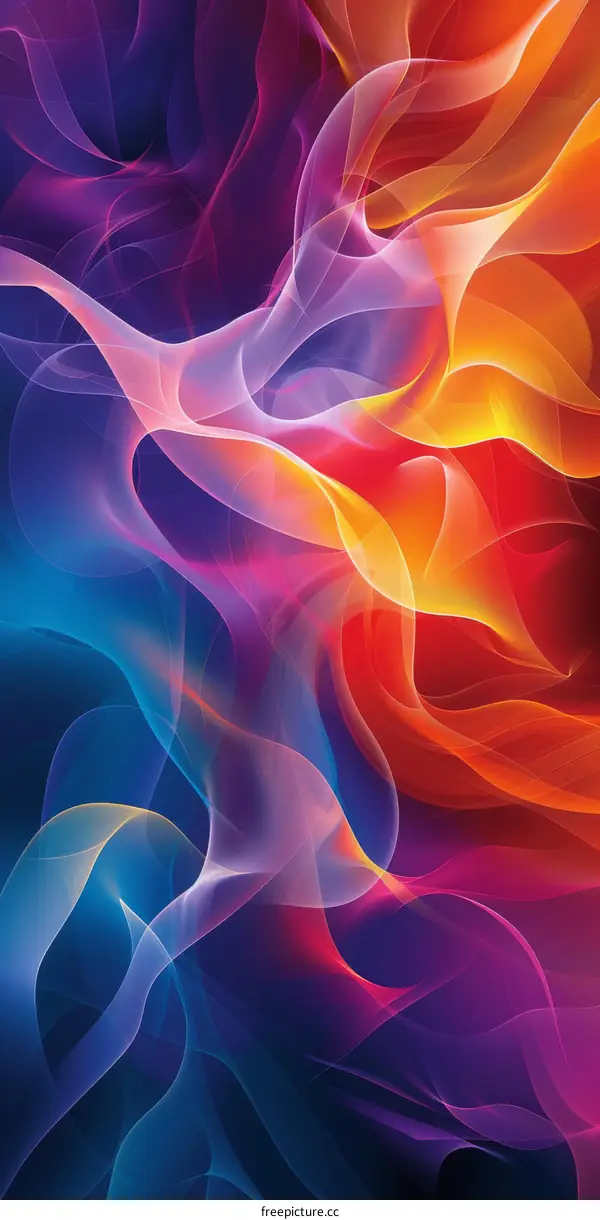 Abstract Colorful Flowing Lines Design