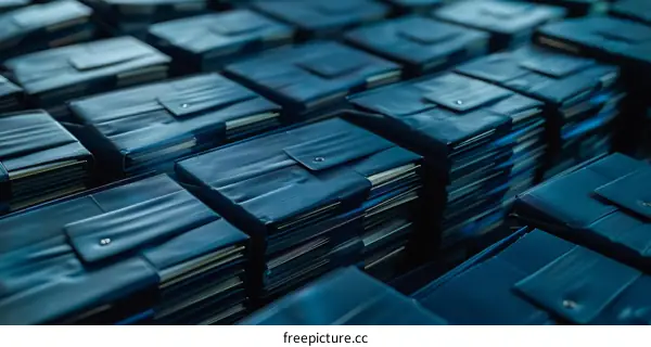 Stacks of Files and Documents in Storage