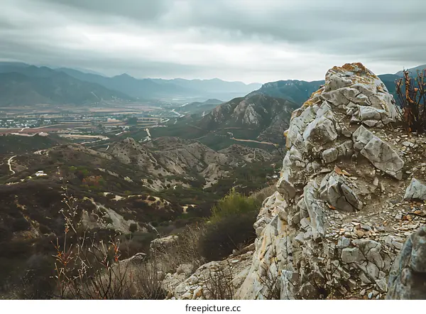 Mountain Landscape With Cloudy Sky